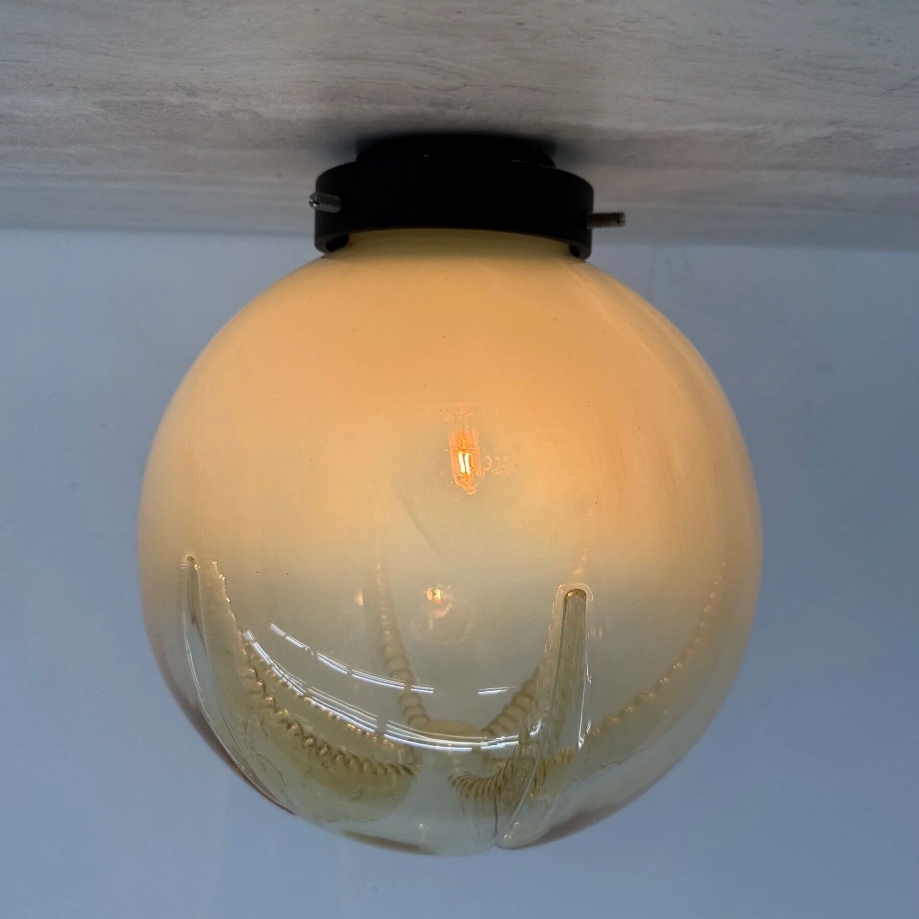 Mid-century Italian glass ceiling lamp, 1970s