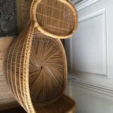 Rattan armchair with tablet