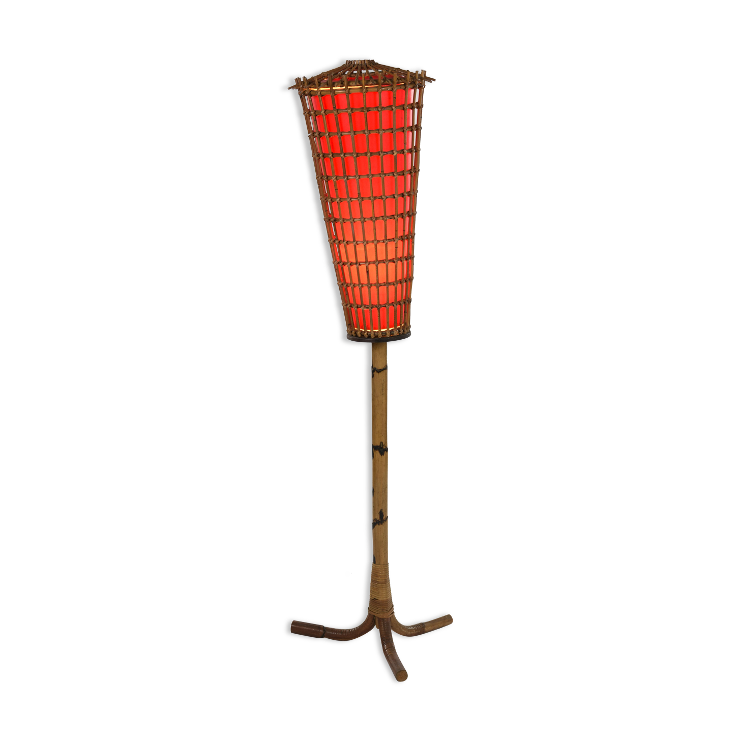 Lampadaire en bambou circa 1970