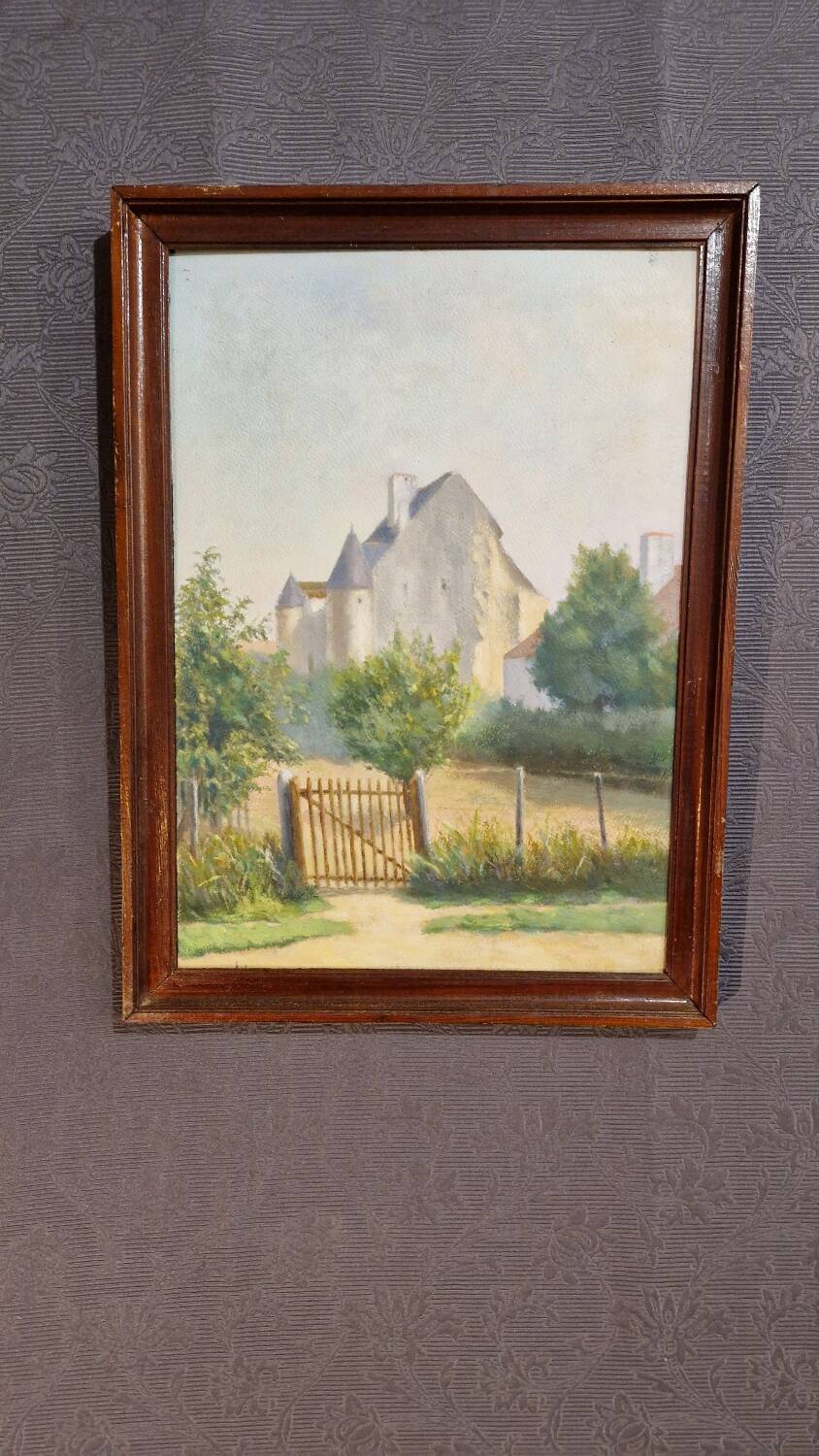 Oil on canvas Tennie's castle in Sarthe