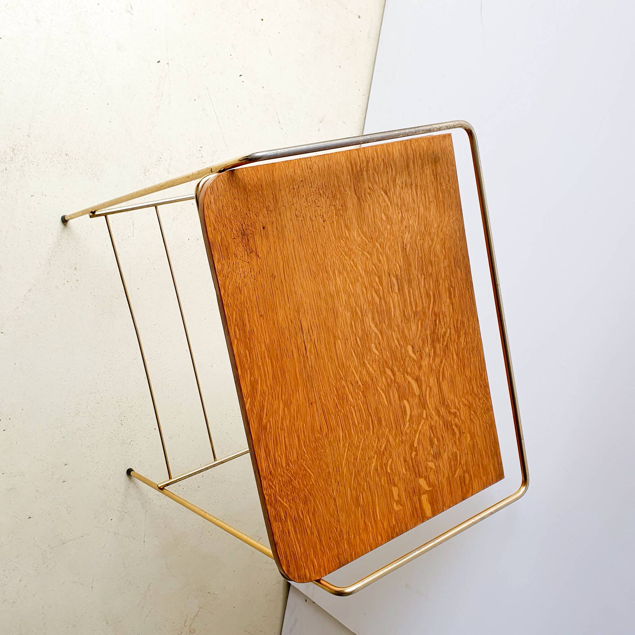 Gold metal bedside table