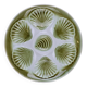 Set of 6 Moulin des Loups oyster plates – vintage green earthenware