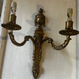Brass wall sconce – goat head decoration – Louis XVI Empire style –