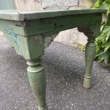 Indian coffee table in green lacquered teak