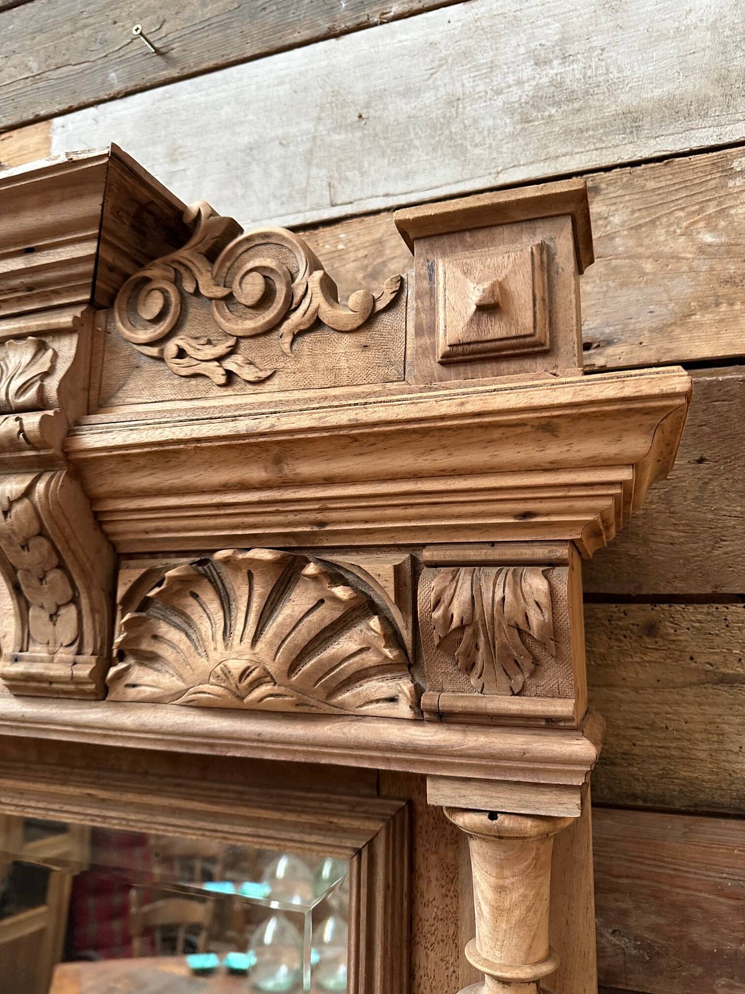 Walnut mirror, late 19th century