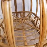Table basse vintage en rotin et osier