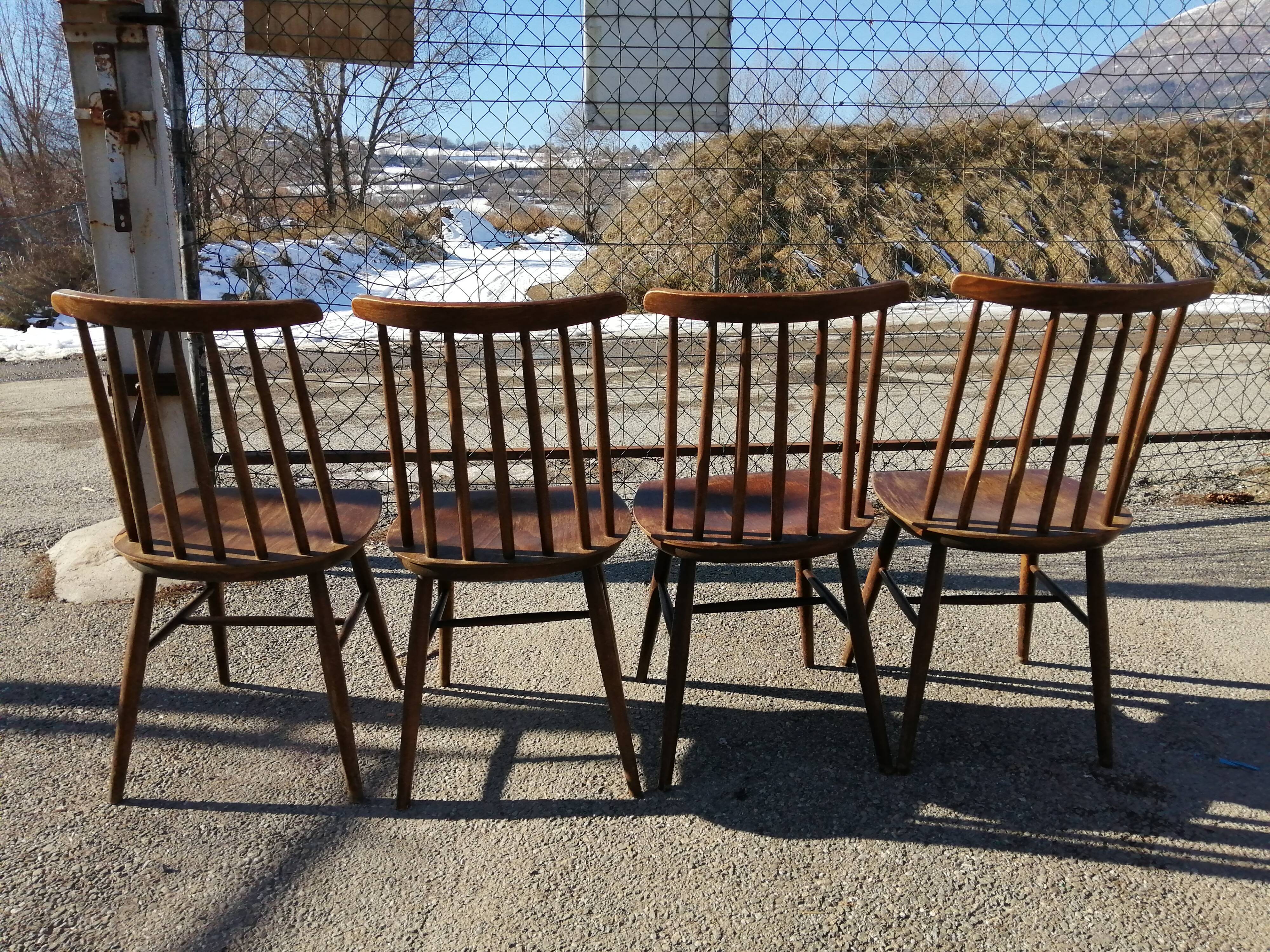 Series of 4 scandinavian chairs