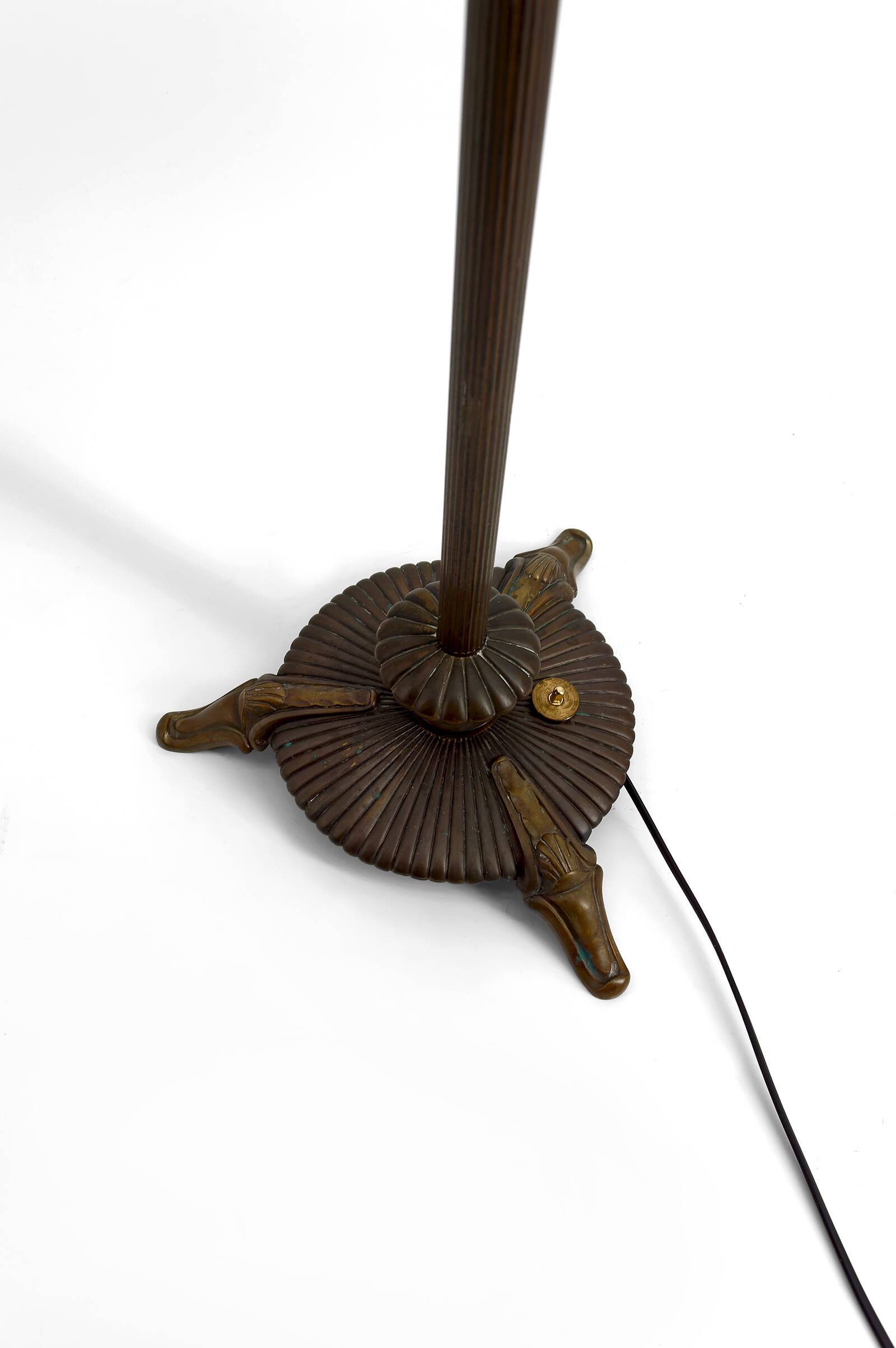 Art Deco reading lamp in bronze and stained glass – Circa 1920