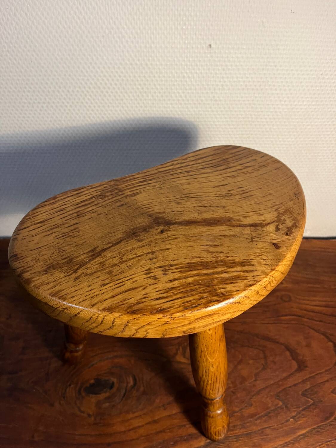 Small oak tripod stool or plant stand