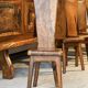 Sculptural high-back chairs in solid olive wood from the 1960s, set of 6.
