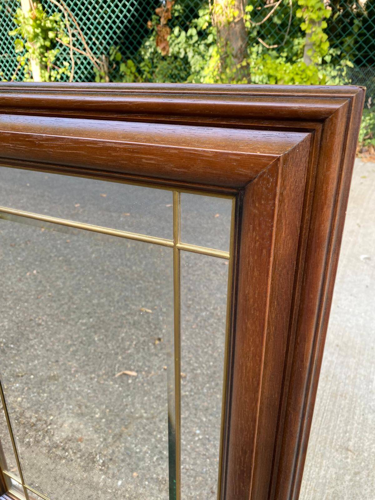 Art Deco beveled mirror in solid wood 77x57cm