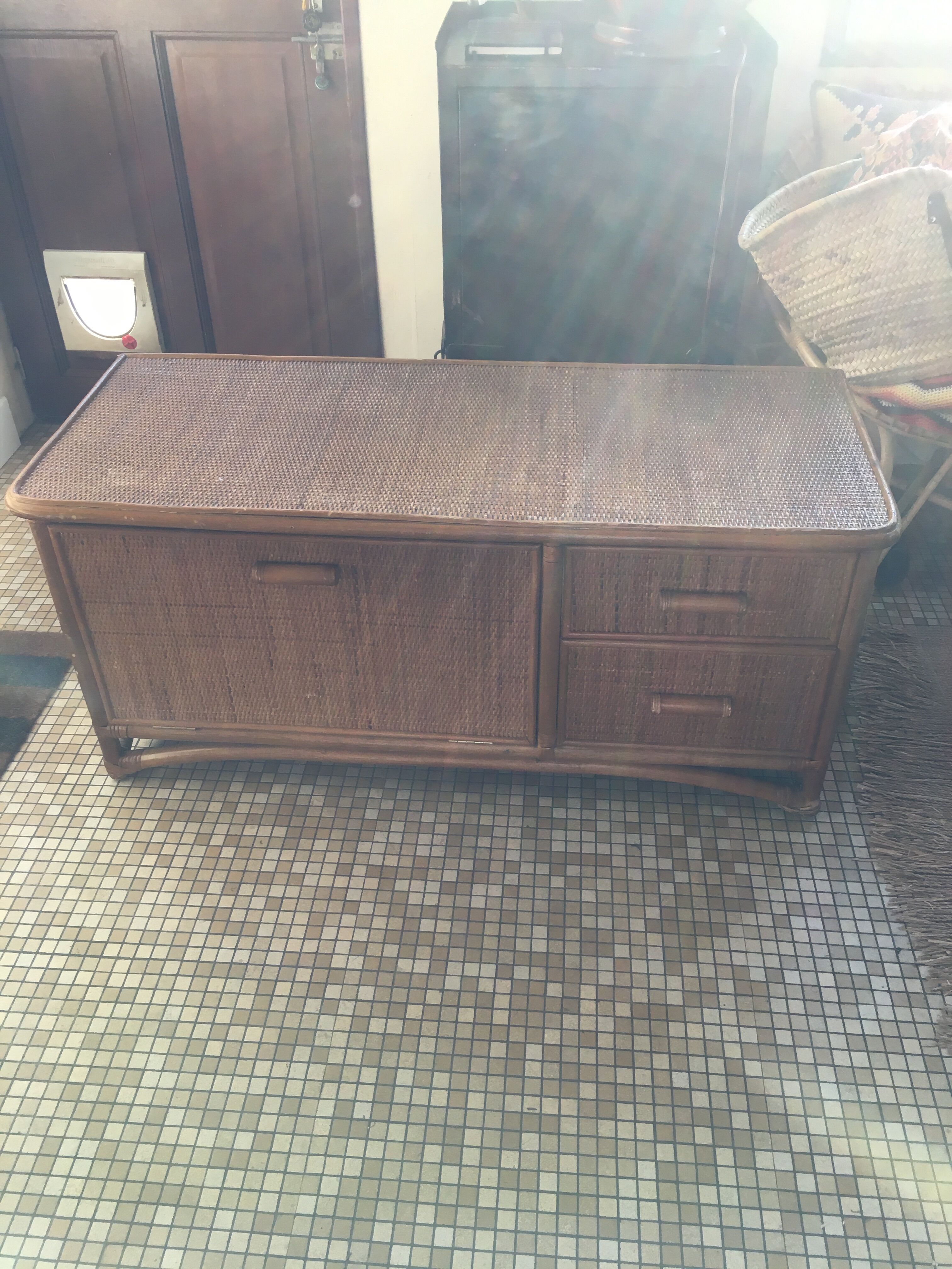 Low rattan furniture