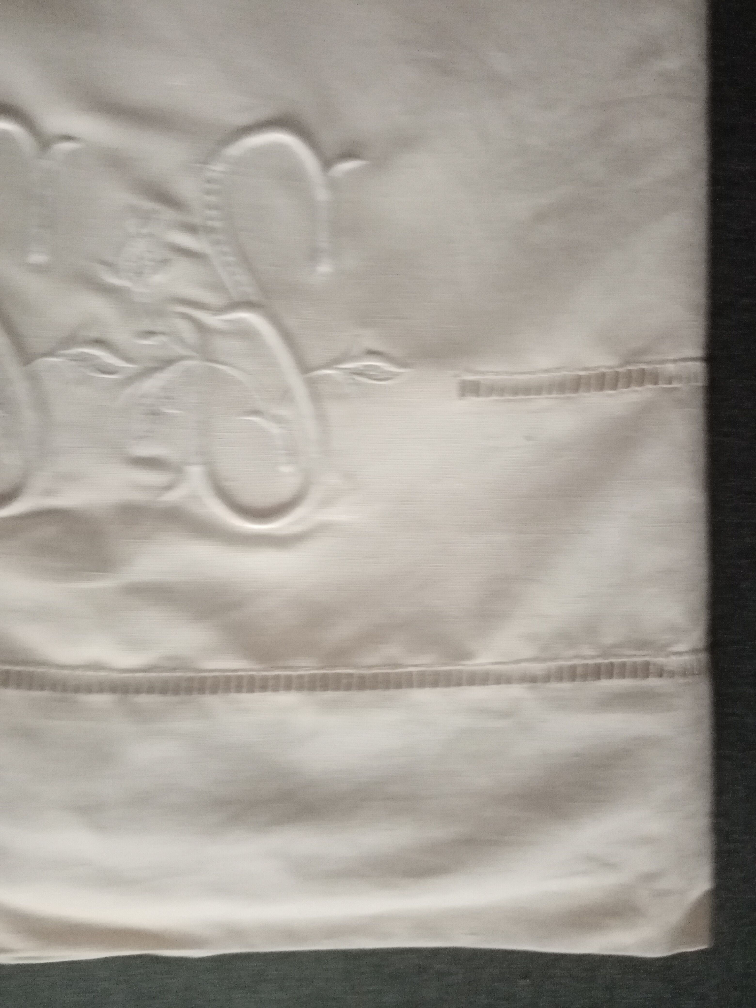 Old linen sheet embroidered monogram SS 320 X 230 cm