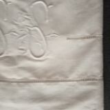 Old linen sheet embroidered monogram SS 320 X 230 cm