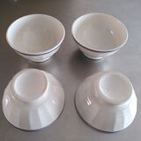 4 bols à rayures en faience