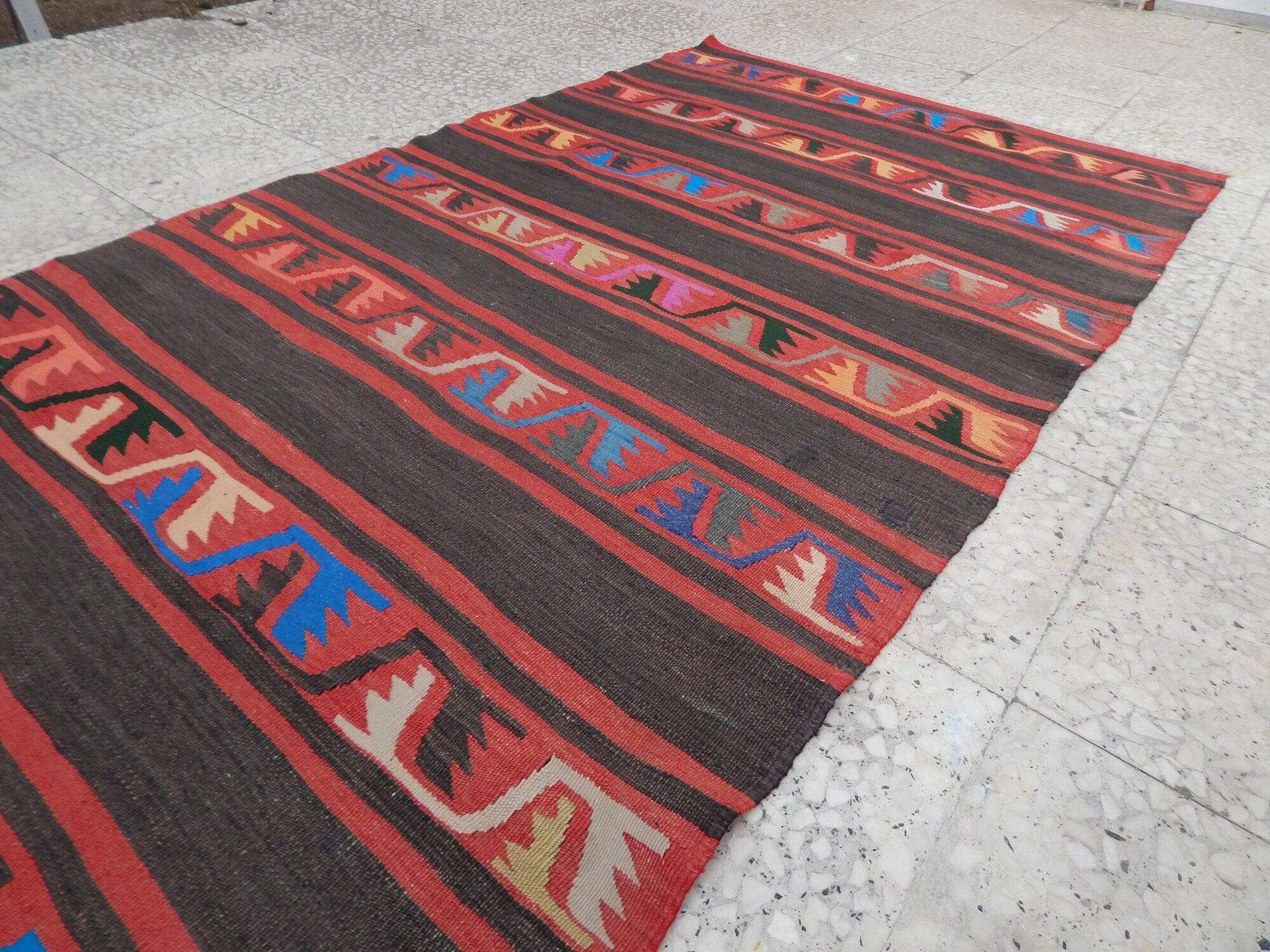 Vintage Turkish hallway rug 107x289 cm