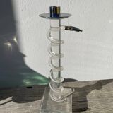 Silver-plated metal candlestick signed Alessandro Albrizzi 1970