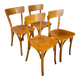 Set of 4 vintage wooden bistro chairs – Baumann style