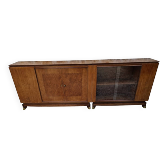 Enfilade vitrée en acajou, 1950