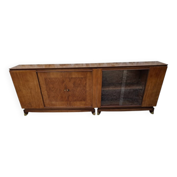 Enfilade vitrée en acajou, 1950