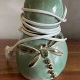 Sandstone lamp with dragonfly decoration signed