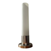 Vintage lamp in opaline and brushed aluminum