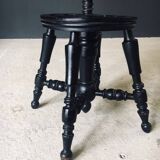 Early 20th Century Black Stained Piano Stool, 1890s
