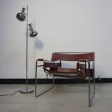 Lampadaire à deux têtes en chrome, années 1970