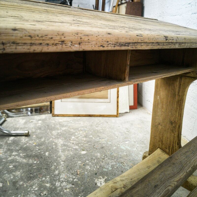 Desk double wooden school desk