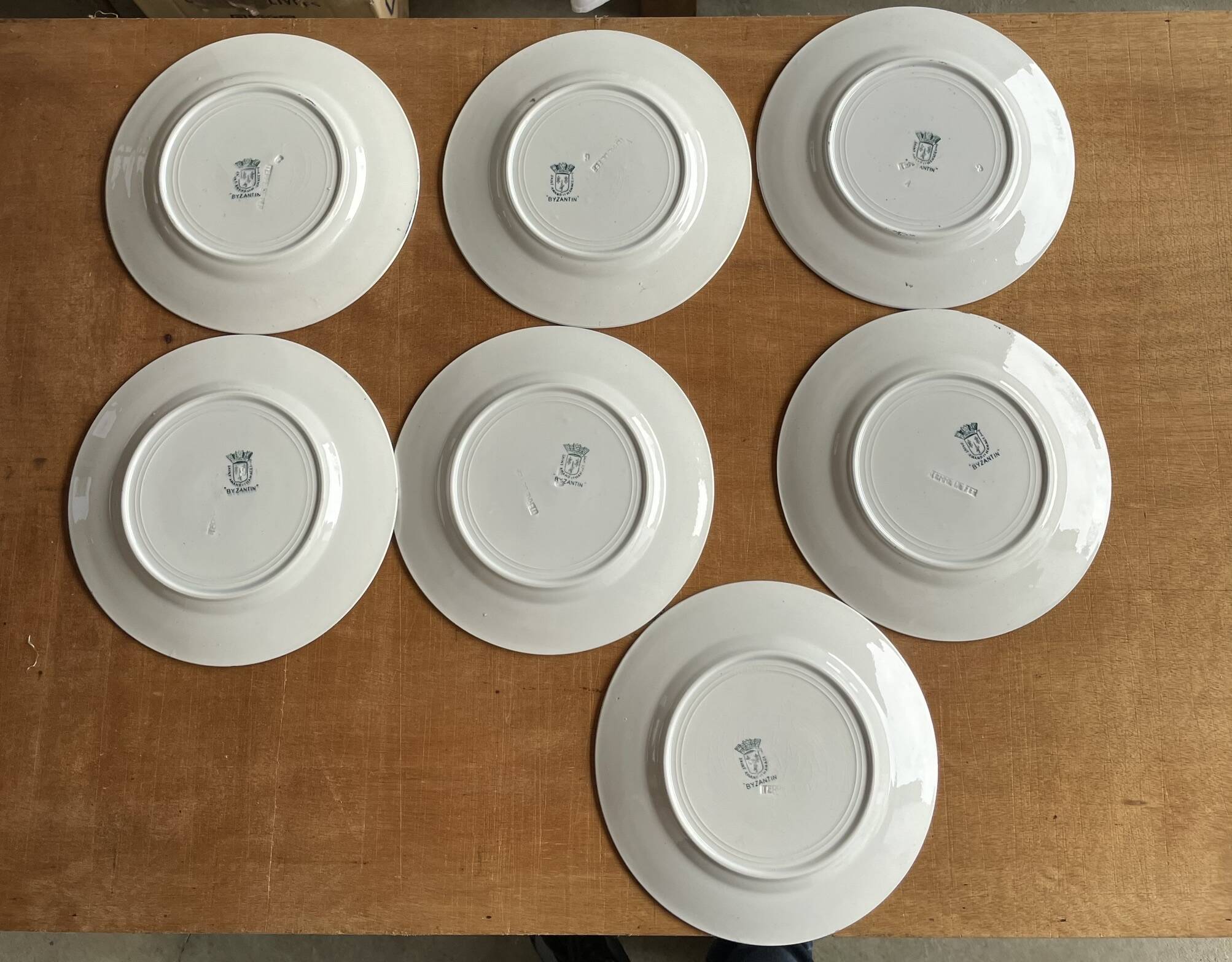 7 Dessert plates St Amand and Hamage Terre de Fer Byzantine model