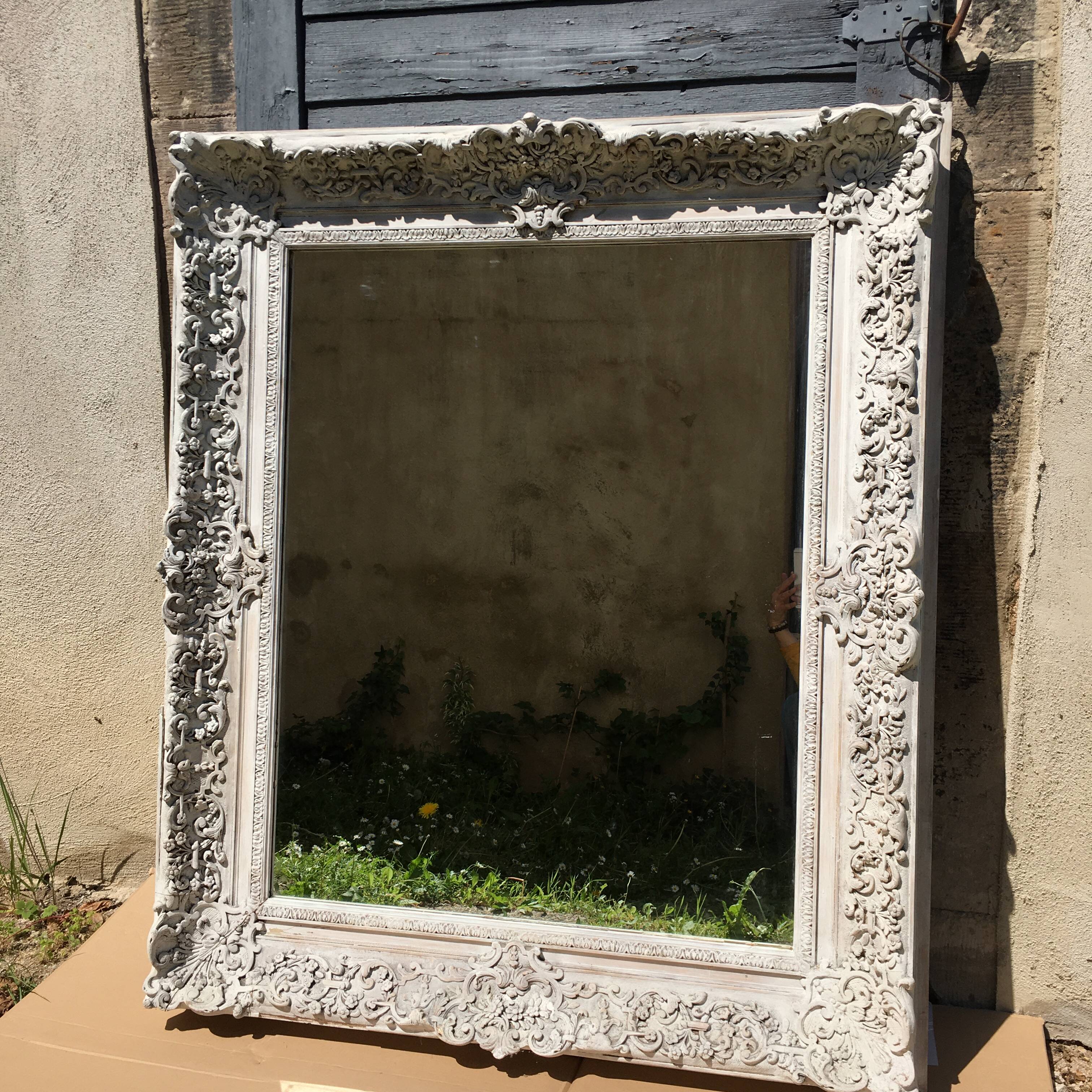 Miroir cadre ancien 105 x 124 cm