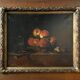 Tableau HST "Nature morte aux pêches" L. DesGuin 1907
