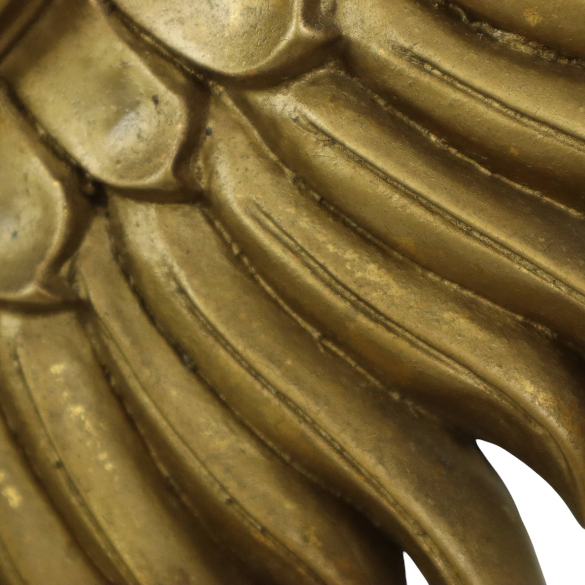 Vintage Sun Mirror Sunburst Mirror Convex Gold Resin 42cm