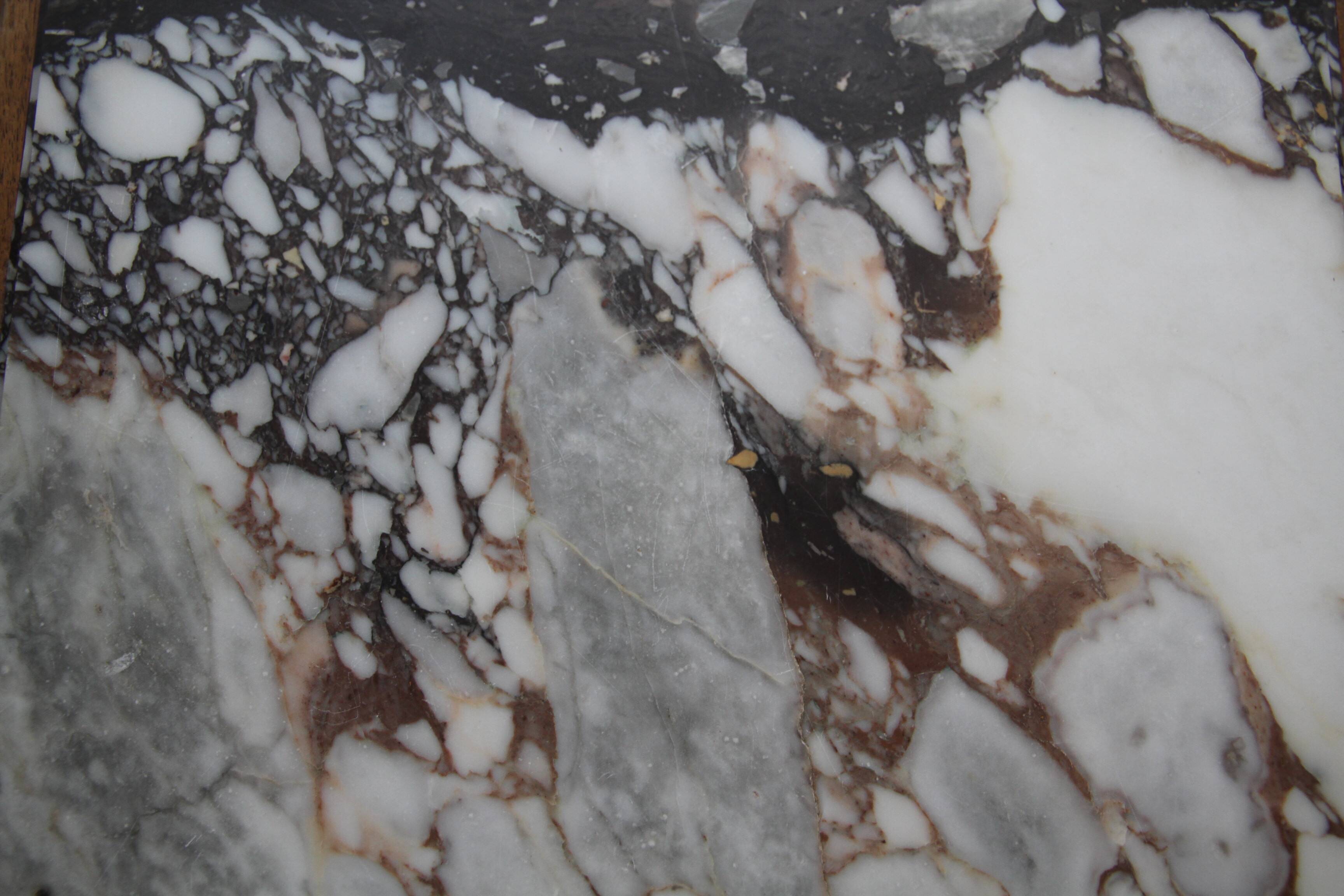 Wooden and marble bedside table