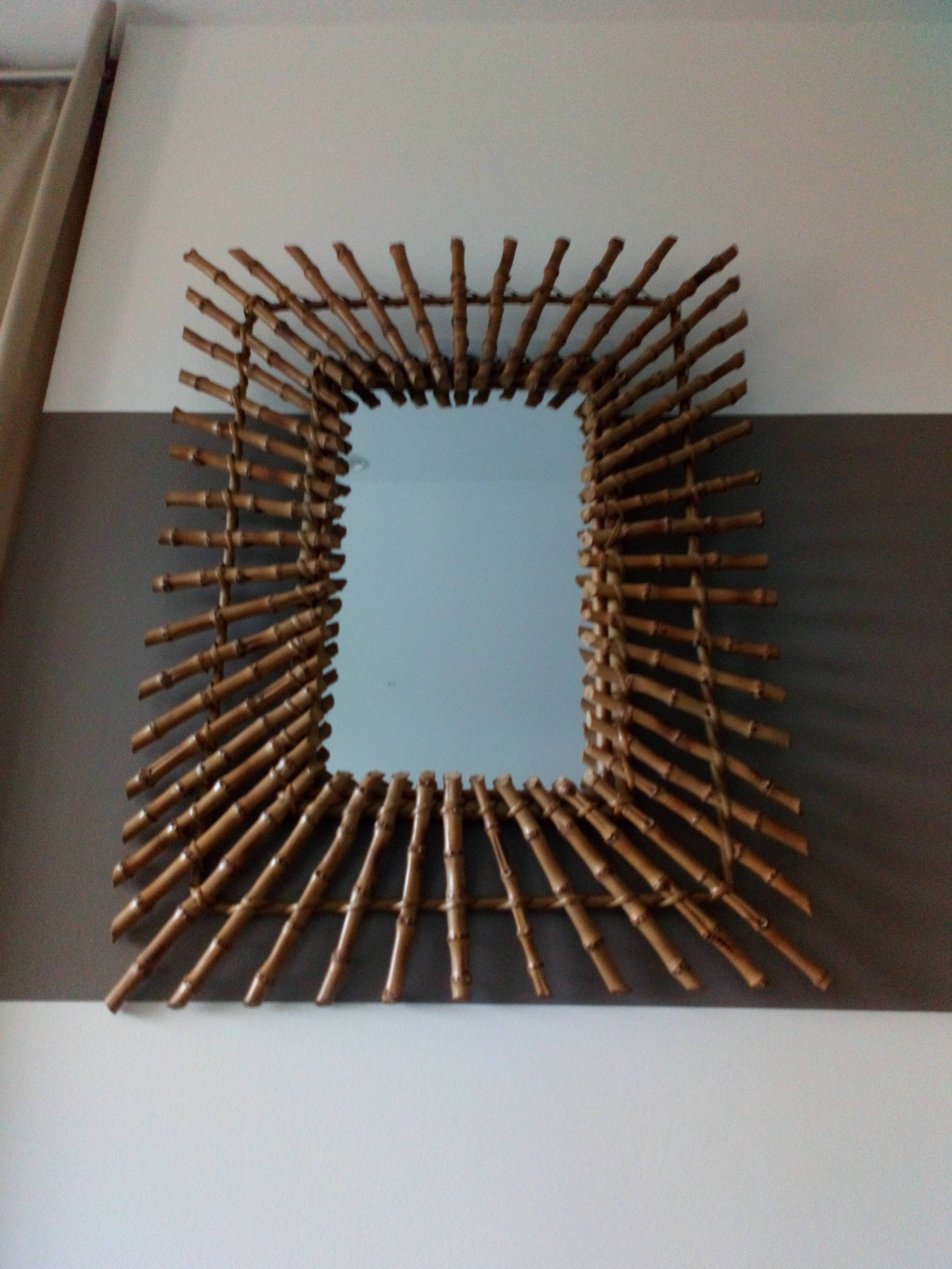 Miroir rotin 53x73cm