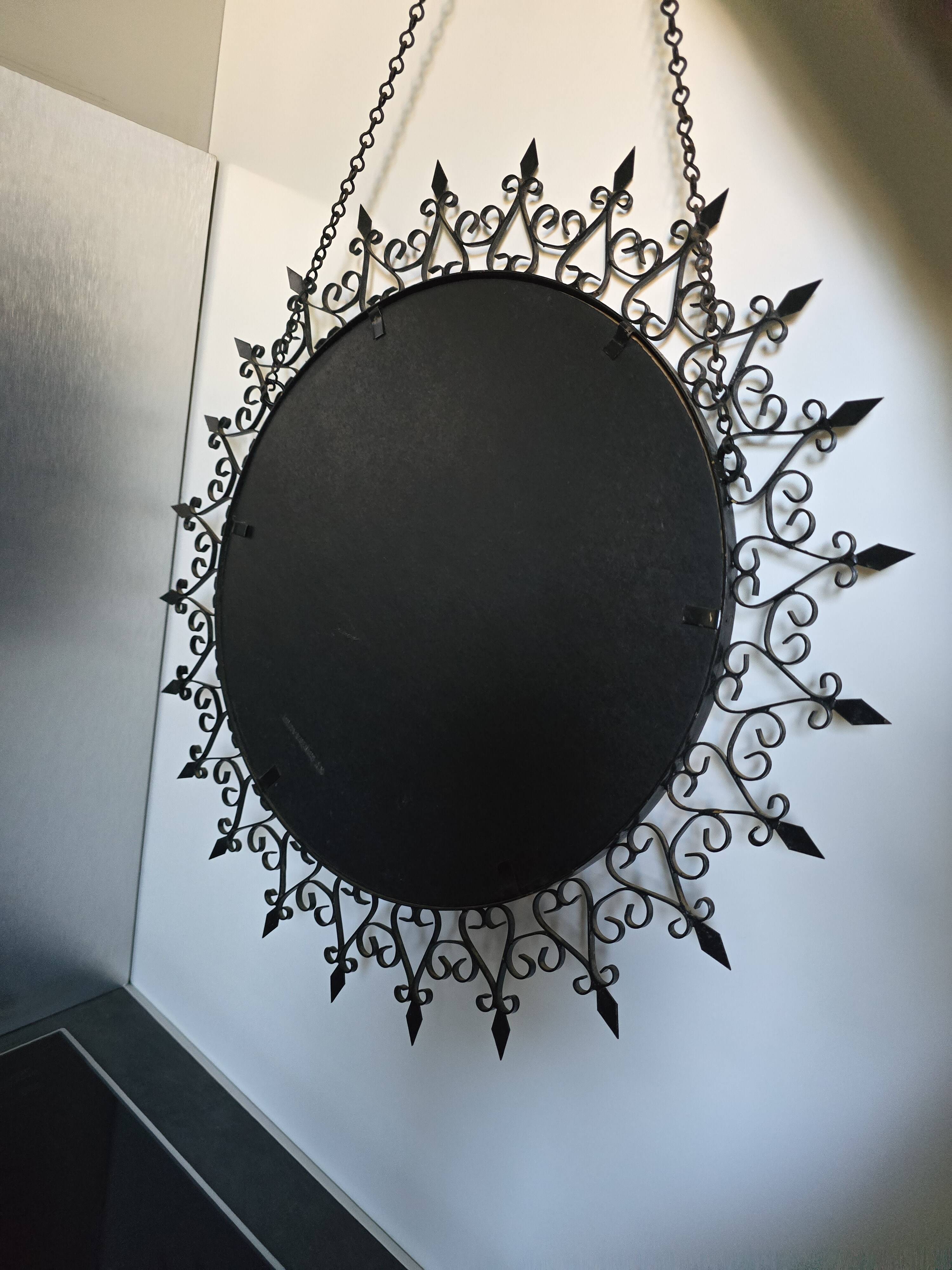 Authentic Sun Mirror Chaty Vallauris – Wrought Iron – 1950s/60s Era