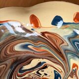 Glazed ceramic plate signed