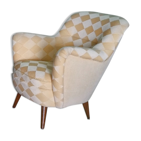 Fauteuil club organique année 50-60 restauré