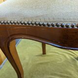 Set of 2 wooden and velvet chairs