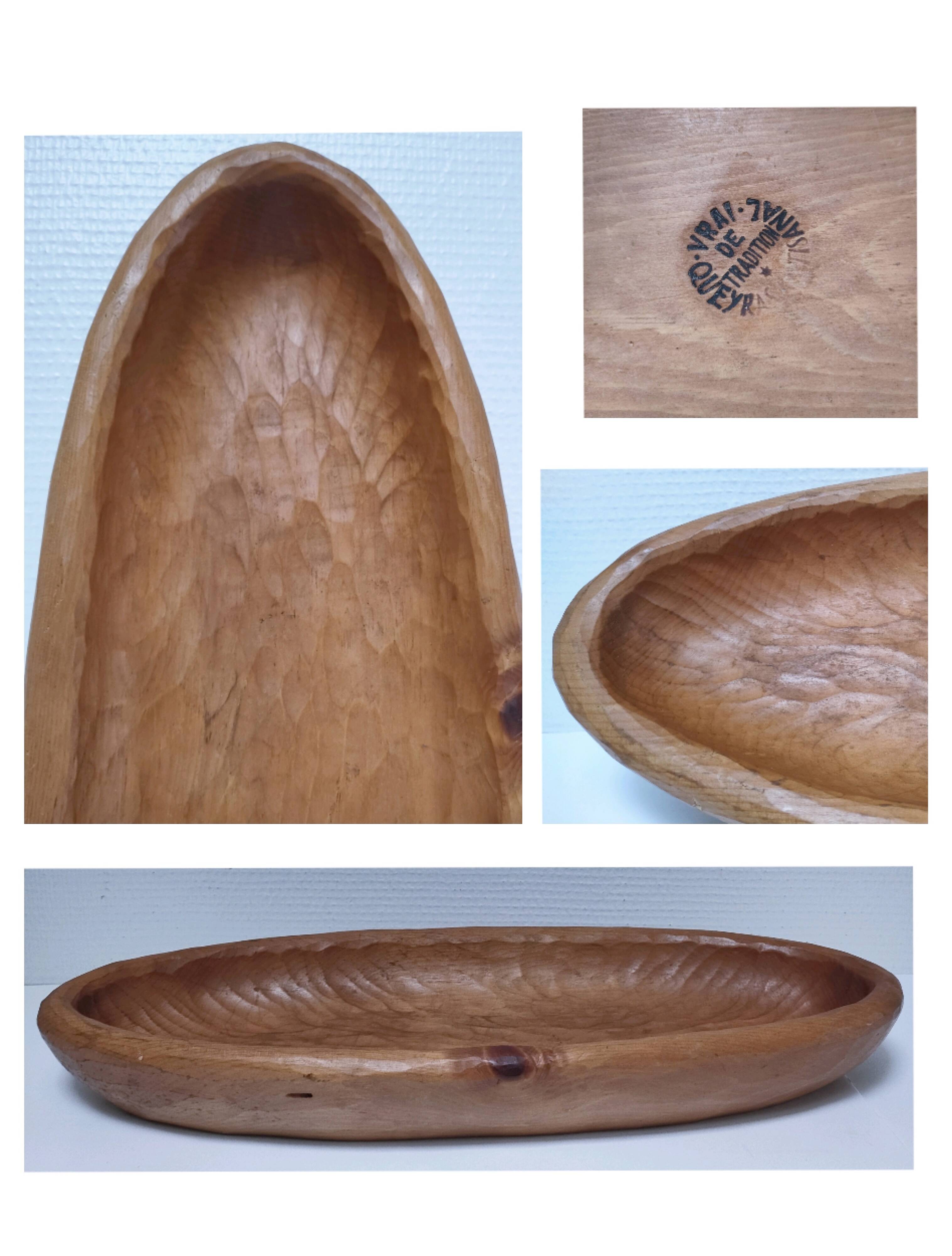 Long carved monoxyl wood cut stamped L. 54 cm