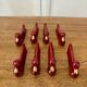 Set of 8 vintage slip knife holders in the shape of red ducks and