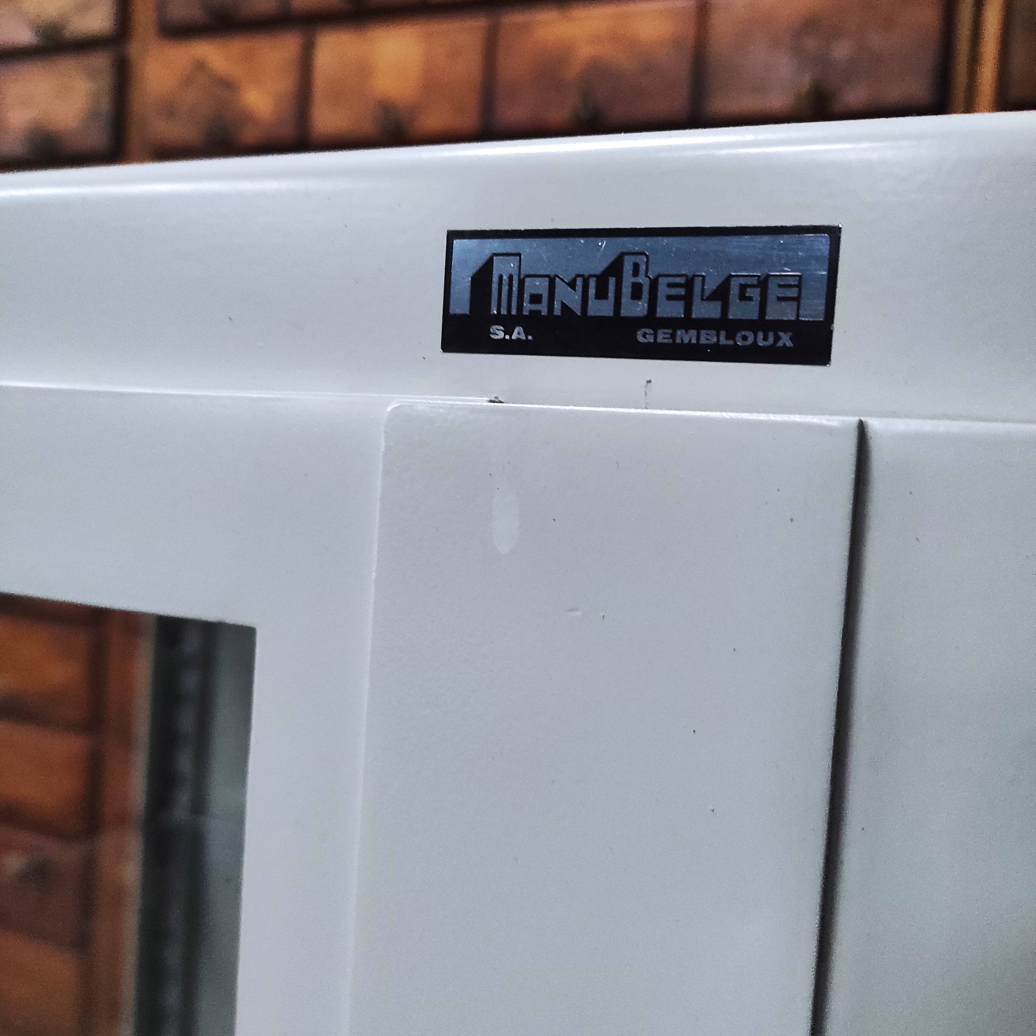 Vintage ManuBelge Medical Cabinet | Industrial Glass Display