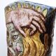 Unique Vintage Hand-Painted Vase with Faces Ascribable to Tullio d'Albisola