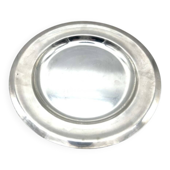 Christofle round serving dish in silver metal 30cm