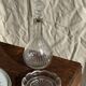 Cendrier vintage en verre moulé en forme de fleur D14 H2,5