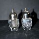 Swarovski lot salière en cristal taillé à facette sel poivre signé SC design 1980