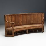 Rustic High-Back Tavern Settle, England, 18th Century