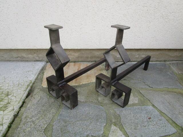 Pair of modernist andirons