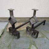 Pair of modernist andirons