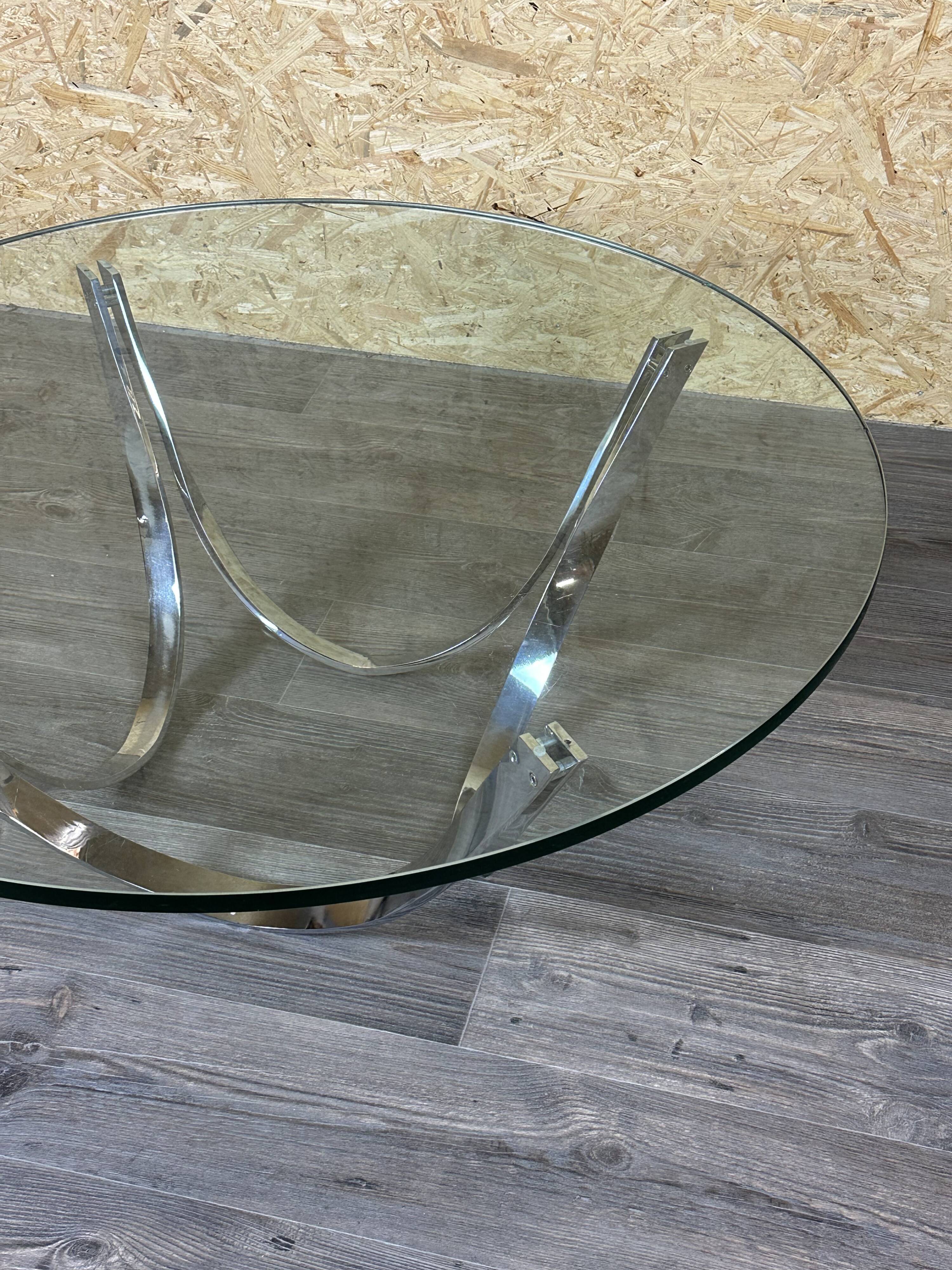 60s 70s coffee table glass table by Werner Lindner for Bacher Space Age